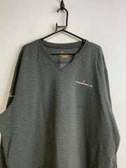 Grey Carhartt Embroidery V-neck Sweatshirt Men's XXL