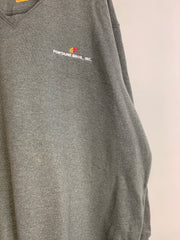 Grey Carhartt Embroidery V-neck Sweatshirt Men's XXL