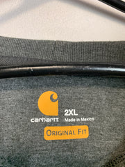 Grey Carhartt Embroidery V-neck Sweatshirt Men's XXL