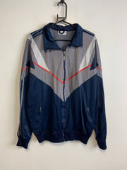 Vintage 90s Navy and Grey Adidas Track Jacket Women's XL