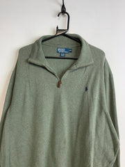 Green Ralph Lauren 1/4 Zip-up Jumper Men's XXL