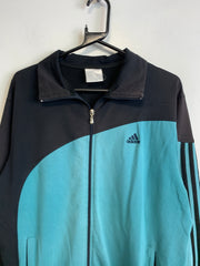 Black and Blue Adidas Track Jacket Men's Medium