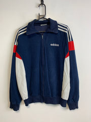 Vintage 90s Navy and White Adidas Track Jacket Men's Large