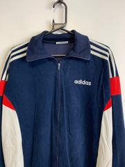 Vintage 90s Navy and White Adidas Track Jacket Men's Large