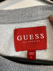 Grey Guess Badge Sweatshirt Men's Large