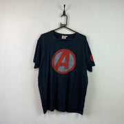 Black Marvel Graphic Print T-Shirt XL