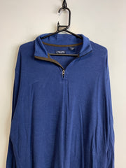 Blue CHAPS 1/4 Zip-up Jumper Men's XL