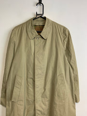 Khaki Beige Lacoste Long Coat Men's Large