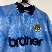 Manchester City 1989 Retro Football Shirt Medium