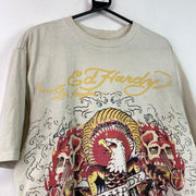 Cream Ed Hardy T-Shirt Small