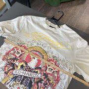 Cream Ed Hardy T-Shirt Small