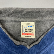 Vintage Blue Screen Stars Fleece Men's Medium