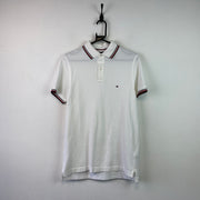 White Tommy Hilfiger Polo Shirt Medium