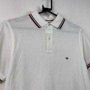 White Tommy Hilfiger Polo Shirt Medium