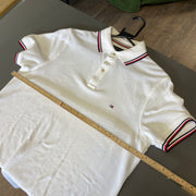 White Tommy Hilfiger Polo Shirt Medium