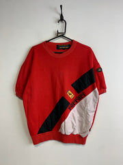 Red Ferrari Embroidery Short-sleeved Sweatshirt Men's Large