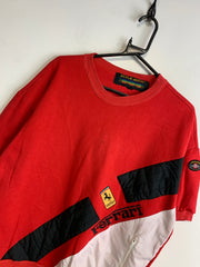 Red Ferrari Embroidery Short-sleeved Sweatshirt Men's Large