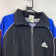 Vintage 90s Black and Blue Adidas Windbreaker Men's large