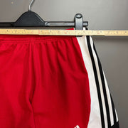 00s Red and White Adidas Sport Shorts Men's Large