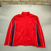 00s Red and Navy Nike Track Jacket Men's Large