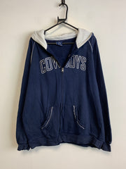 Navy Cowboys zip up Hoodie Men's Large