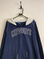 Navy Cowboys zip up Hoodie Men's Large