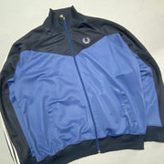 Vintage Black and Blue Fred Perry Track Jacket Men's Large