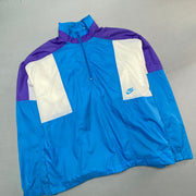 Vintage 90s Blue and White Nike Windbreaker Men's Medium