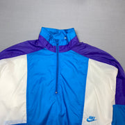 Vintage 90s Blue and White Nike Windbreaker Men's Medium