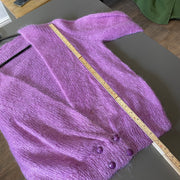 Purple Mohair Knitwear Cardigan Sweater Women's Large