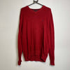 Red Tommy Hilfiger V-Neck Sweater Large