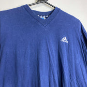 Vintage 90s Adidas T-Shirt Blue Medium