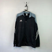 Black and Grey Adidas Track Jacket Men's XL