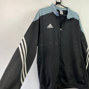 Black and Grey Adidas Track Jacket Men's XL