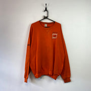 Orange Graphic Print Sweatshirt Men's XXL