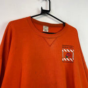 Orange Graphic Print Sweatshirt Men's XXL