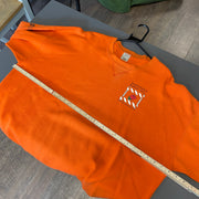 Orange Graphic Print Sweatshirt Men's XXL