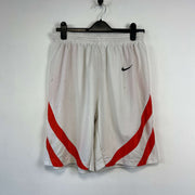 Vintage 90s White and Red Nike Basketball Sport Shorts Men's Medium