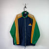 Vintage 90s Yellow Green Navy Adidas Equipment Windbreaker Men's Large