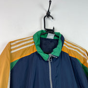 Vintage 90s Yellow Green Navy Adidas Equipment Windbreaker Men's Large