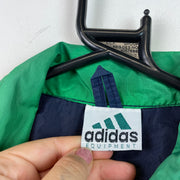 Vintage 90s Yellow Green Navy Adidas Equipment Windbreaker Men's Large