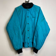 Vintage 90s Blue College Button Down Jacket Americana USA Large