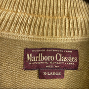 Vintage Brown Marlboro Classics Full Zip Knit Jumper Sweater XL