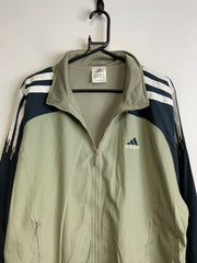 00s Khaki and Black Adidas Windbreaker Men's Medium