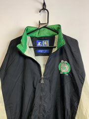 Black and Green Starter NBA Jacket Men's large