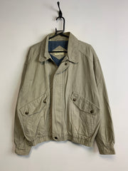 Beige Bomber Jacket Men's Large