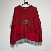 Vintage 90s Red Adidas Training Rework Sweatshirt Medium