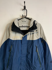 Navy and Grey Columbia Raincoat Men's Small