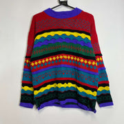 Vintage Rainbow Cosby Sweater Patterned Knit Medium