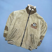 Beige Corduroy Bomber Jacket Men's S/M